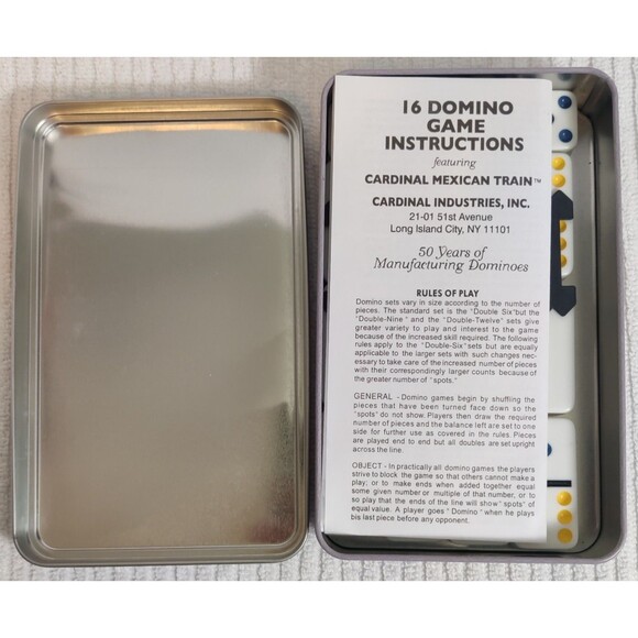 Dominoes Cardinal Double Six Color Dot 28 Jumbo Size Pieces- Open-Box - Picture 3 of 9